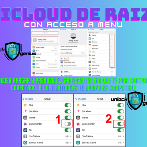 iCloud con menú abierto