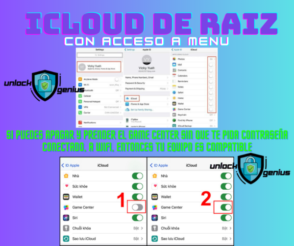 iCloud con menú abierto